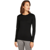 Icebreaker Women's 200 Oasis Long Sleeve Crewe in Black