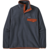 Patagonia Men's Lightweight Synchilla Snap-T Fleece in Smolder Blue / Burn Red