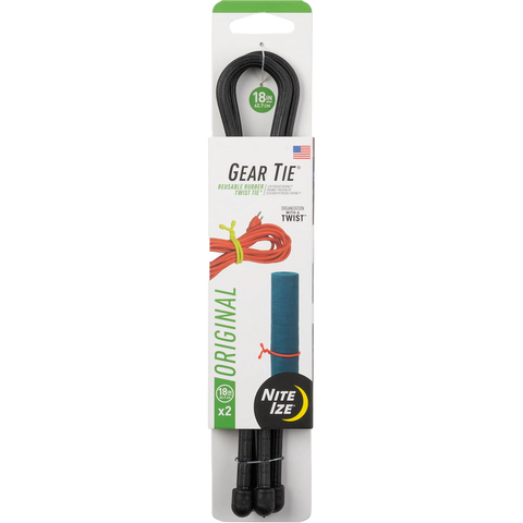 Gear Tie Reusable Rubber Twist Tie 18" -  2 Pack