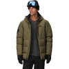 Outdoor Research Men's Snowcrew Down Jacket in 2288-Ranger Green front unzipped