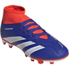 Adidas Youth Predator Club Sock FxG in Lucid Blue/White/Solar Red front right