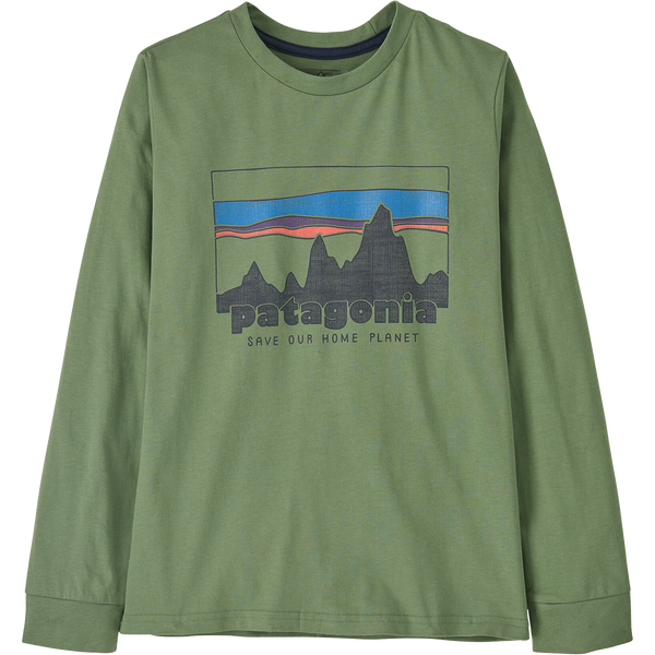 トップス 90s patagonia Print L/S Tee XL Vintage 90s Patagonia Mountains T Shirt Orange Beneficial Ts