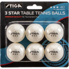 STIGA 3-Star Table Tennis Balls (6 Pack) in White