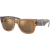 Ray Ban Mega Wayfarer in Transparent Brown/Gold front right