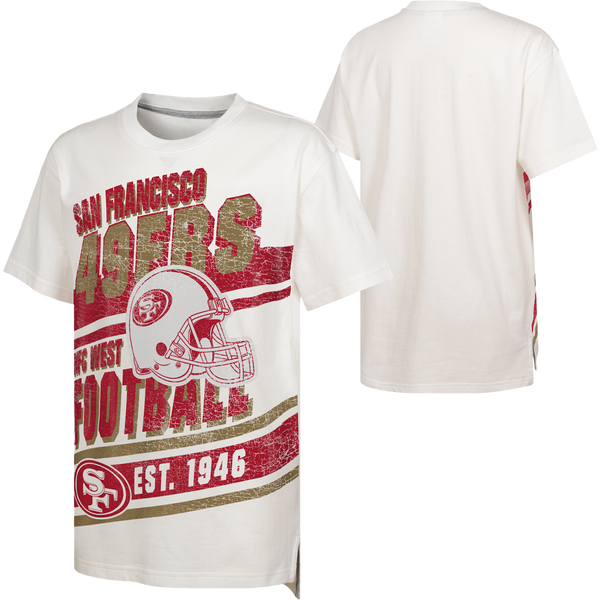 夏SALE 49ERS フットボール TシャツALSTYLE ホワイトUSA Women's New Era White/Scarlet San Francisco 49ers 3rd Down T-Shirt