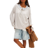 Free People Holly Henley in Heather Grey Combo