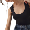 Free People Women's Clean Lines Muscle Cami in 0010-Black front neck line