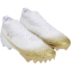 Under Armour Men's Spotlight Pro Football Cleats in 109-White/Metallic Gold  pair front right