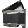 Ridge Titanium Wallet with Cash Strap cards out
