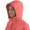 Marmot Women's PreCip Eco Jacket in 9949-Grapefruit hood