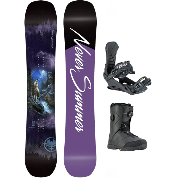Never Summer Women's Proto T3 FR Demo Snowboard Package – Sports