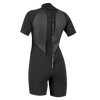 O'Neill Wetsuits Women's Reactor 2 Short Sleeve 2mm Back Zip Spring A00-Black/Black