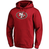 Majestic Men's 49ers Primary Logo Fitted Pullover Hoodie in Cardinal
