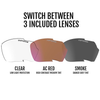 Tifosi Optics Kilo White/Black Interchange Smoke/AC/Clear lenses