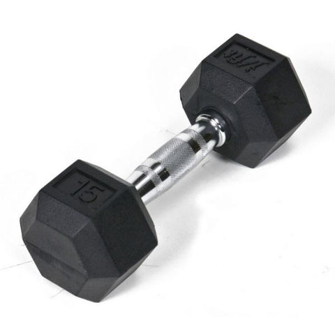 Rubber Hex Dumbbell - 15 lb