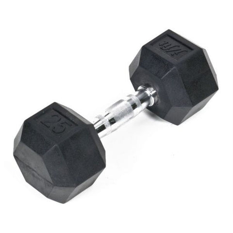 Rubber Hex Dumbbell - 25 lb