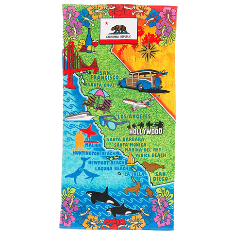 Cali Map Towel