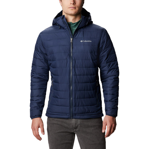 Columbia Powder Lite Hooded Jacket Navy - Terraces Menswear