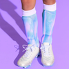 RIP-IT Youth Soccer Socks Holographic Pink Alt View On Model
