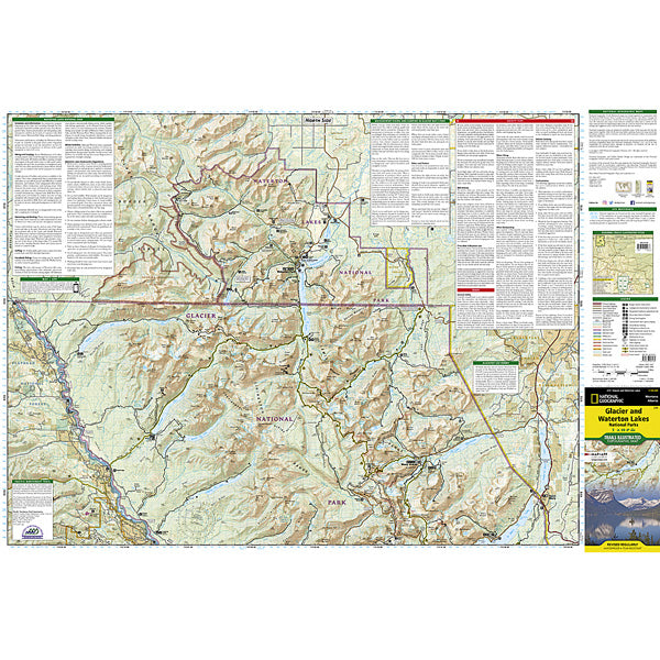 Glacier and Waterton Lakes National Parks Map alternate view