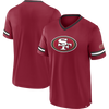 Fanatics 49ers Stripe Stacking Poly Fashion Top front and back