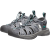 Keen Women's Whisper in Medium Grey/Peacock Green pair left front