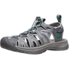 Keen Women's Whisper in Medium Grey/Peacock Green left