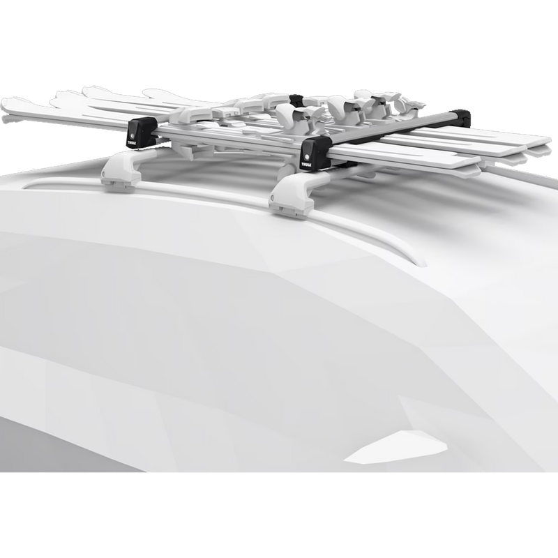 Thule Ski Rack, Thule SnowPack 7326 L on car with skis