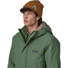 Patagonia Brodeo Beanie in DPSN-Dawn Tracks Patch Shelter Brown on model