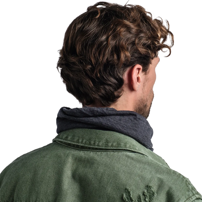 Merino Lightweight Neckwear, Buff Merino Lightweight Neckwear around neck back