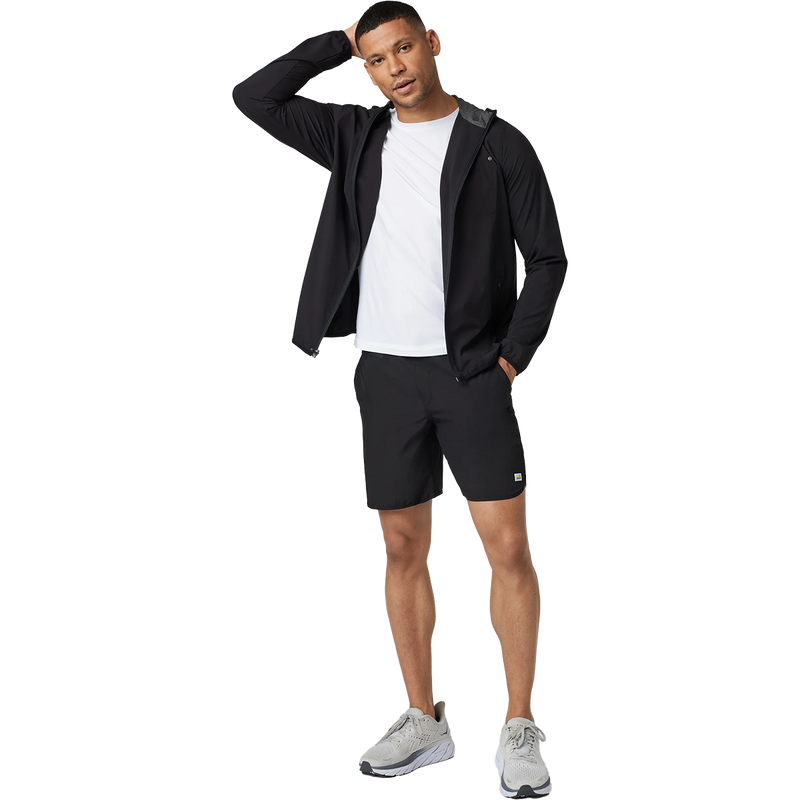 Men's Outdoor Trainer Shell, Vuori Men's Outdoor Trainer Shell in Black unzipped