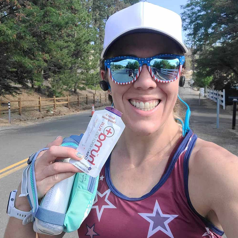 Chia Energy Gel Plus, Huma Chia Gel Plus with runner