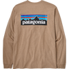 Patagonia Men's Long-Sleeved P-6 Logo Responsibili-Tee in Grayling Brown