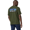 Patagonia Men's P-6 Logo Responsibili-Tee in Torrey Pines Green back on model