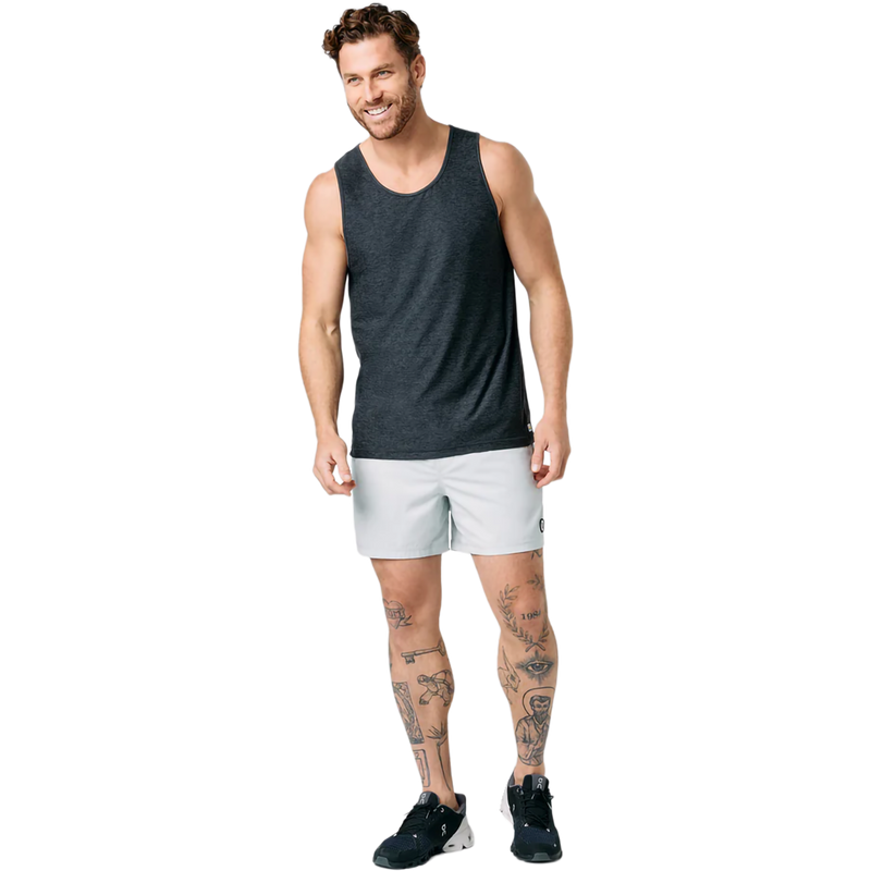 Men's Strato Tech Tank, Vuori Men's Strato Tech Tank in HCC Charcoal Heather front