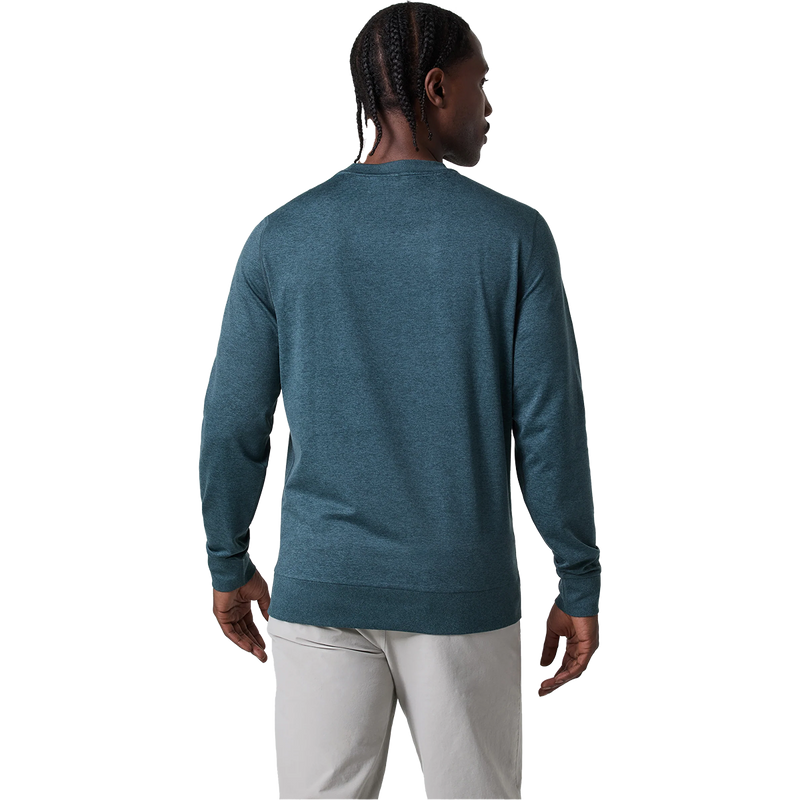 Men's Ponto Performance Crew, Vuori Men's Ponto Performance Crew HEA Deep Sea Heather back