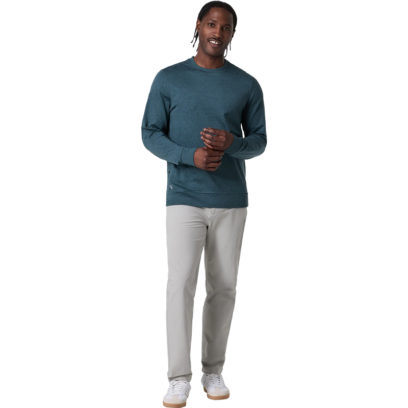 Men's Ponto Performance Crew, Vuori Men's Ponto Performance Crew HEA Deep Sea Heather 