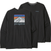 Patagonia Men's Long-Sleeved Line Logo Ridge Responsibili-Tee in Ink Black