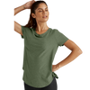 Beyond Yoga Women's On The Down Low Tee in Moss Green Heather