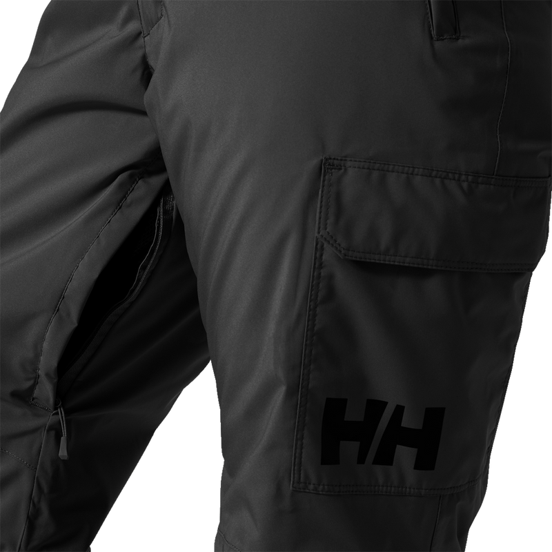 Women's Switch Cargo Insulated Pant, Helly Hansen Women's Switch Cargo Insulated Pant in 990 Black cargo pocket and inside vent