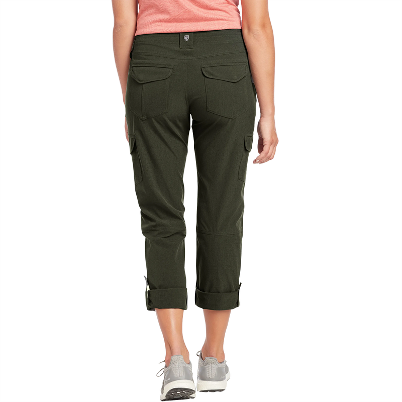 Women's Freeflex Roll-Up Pant, Kuhl Women's Freeflex 30" Roll-Up Pant in Dark Moss back