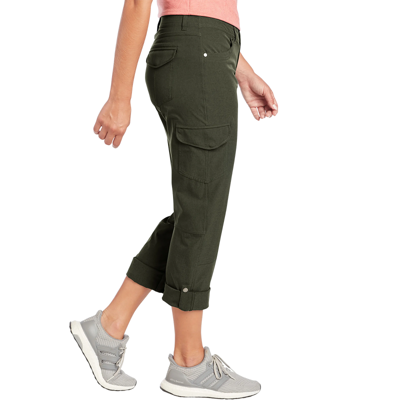 Women's Freeflex Roll-Up Pant, Kuhl Women's Freeflex 30" Roll-Up Pant in Dark Moss right