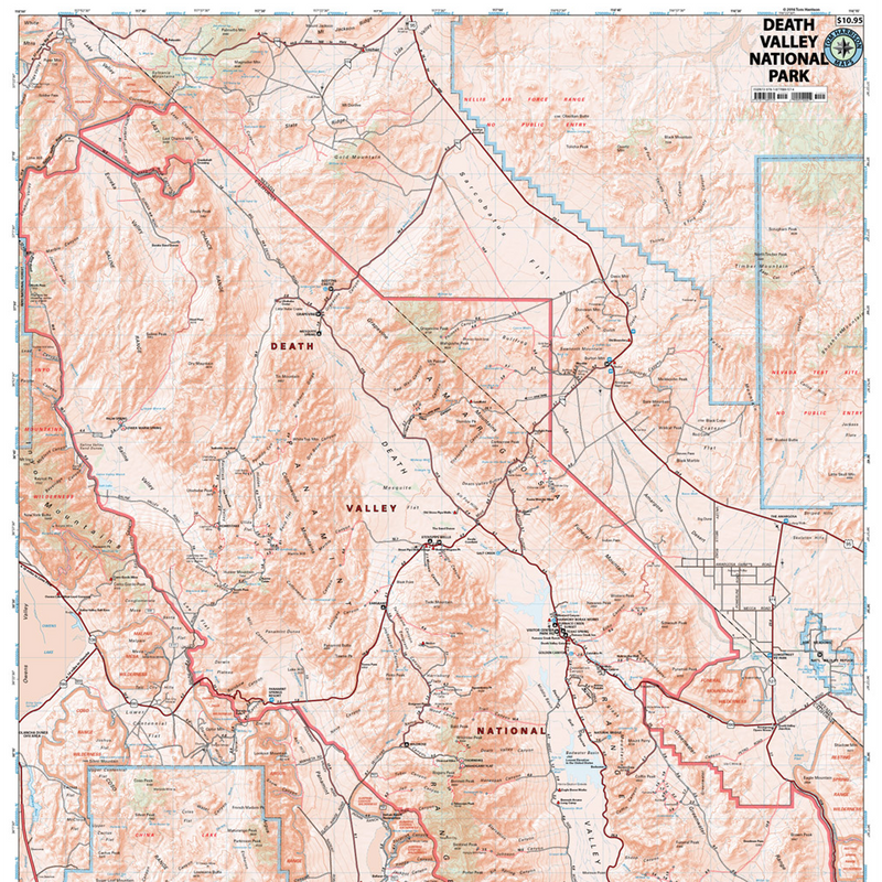 Death Valley National Park, Tom Harrison Maps Death Valley National Park detail north half
