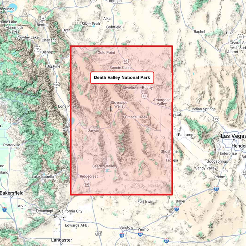 Death Valley National Park, Tom Harrison Maps Death Valley National Park area coverage