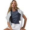 Vuori Women's Pose Fitted Tee in AZR Azure front