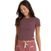 Vuori Women's Mudra Fitted Tee in Chestnut Heather