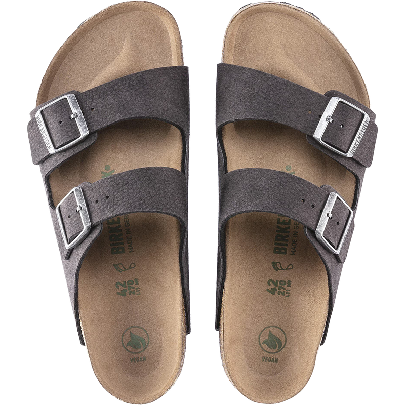 Men's Arizona Vegan, Birkenstock Men's Arizona Vegan in Desert Dust Black pair top