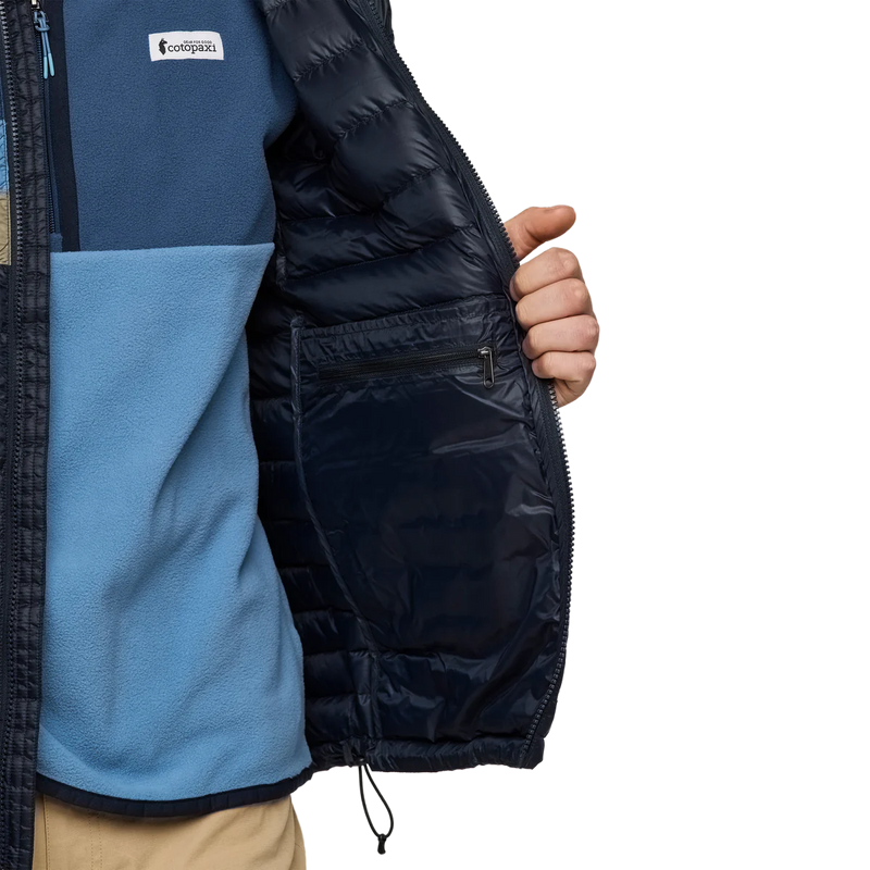 Men's Fuego Down Hooded Jacket, Cotopaxi Men's Fuego Down Hooded Jacket in CBNST-Carbon Stripes liner