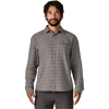 Patagonia Men's Long-Sleeved Lightweight Fjord Flannel Shirt in Tracks: Noble Grey front