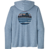 Patagonia Men's Capilene Cool Daily Graphic Hoody in Skyline Stencil/Storm Blue XDye
